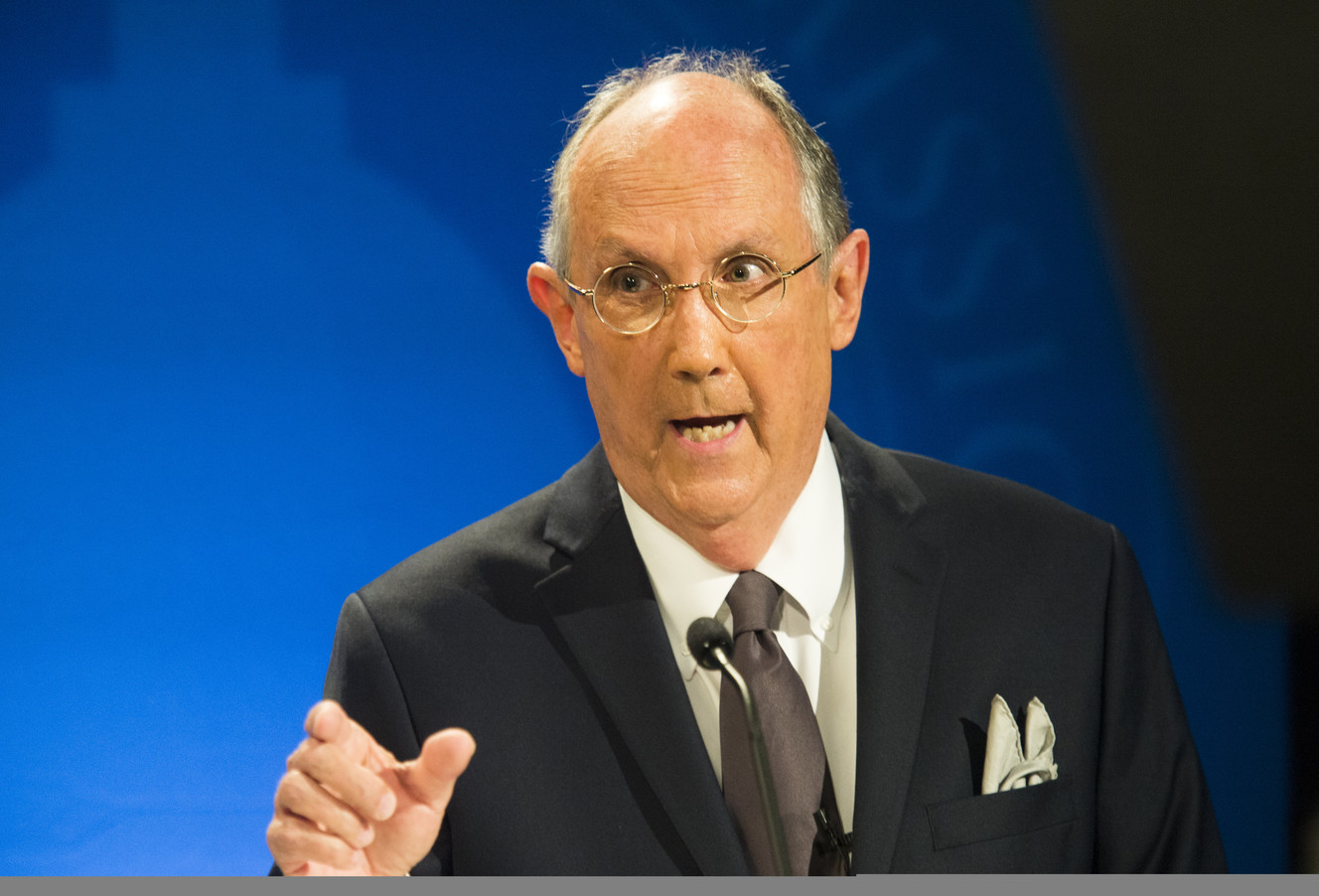 Kurt Weiland answers a questions during the 1st Congressional District Democratic debate at KBYU studios in Provo on Tuesday, May 29, 2018. (Photo: Rick Egank, Pool Photo)