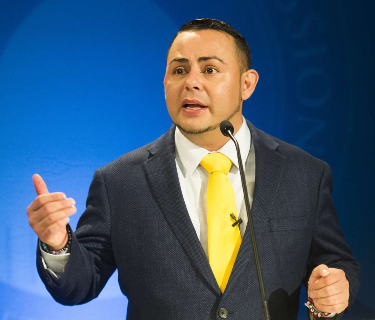 Lee Castillo answers a question during the 1st Congressional District Democratic debate at KBYU studios in Provo on Tuesday, May 29, 2018. (Photo: Rick Egan, Pool Photo)