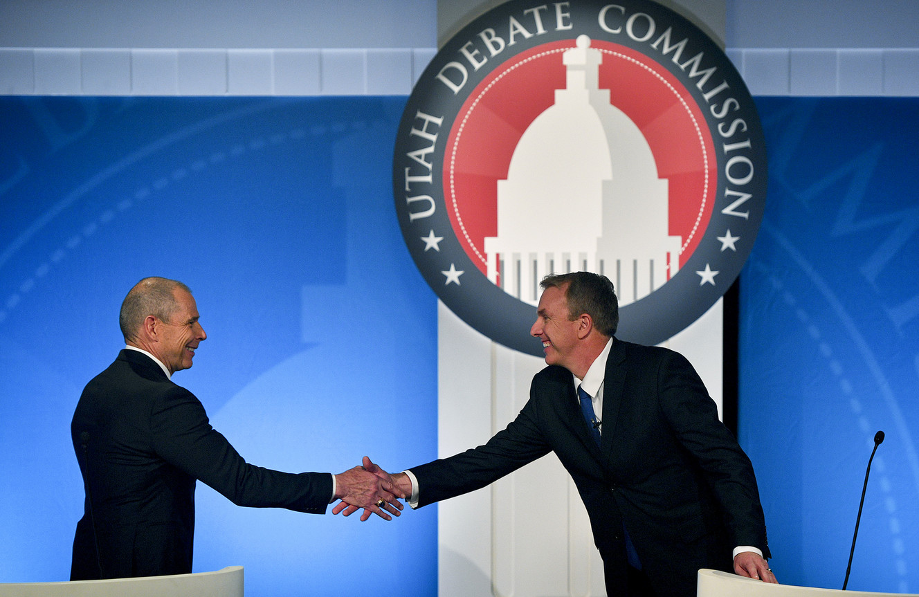 Rep. John Curtis and primary challenger Chris Herrod spar over differences in debate