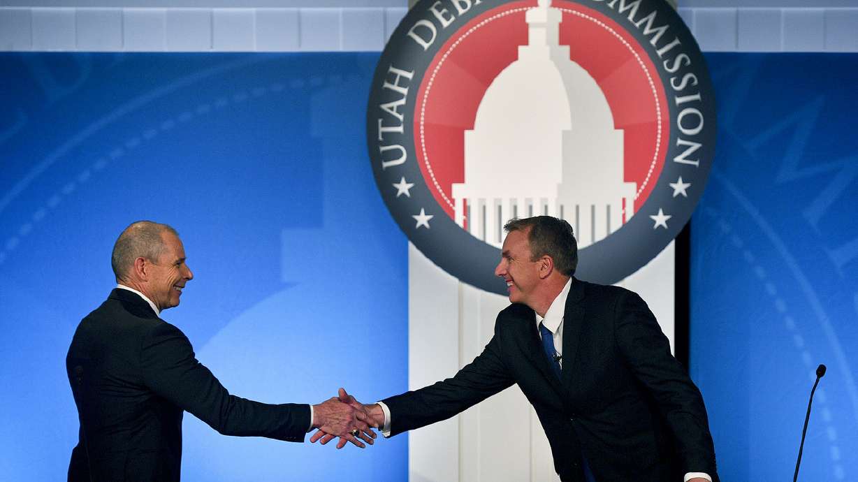 Rep. John Curtis and primary challenger Chris Herrod spar over differences in debate