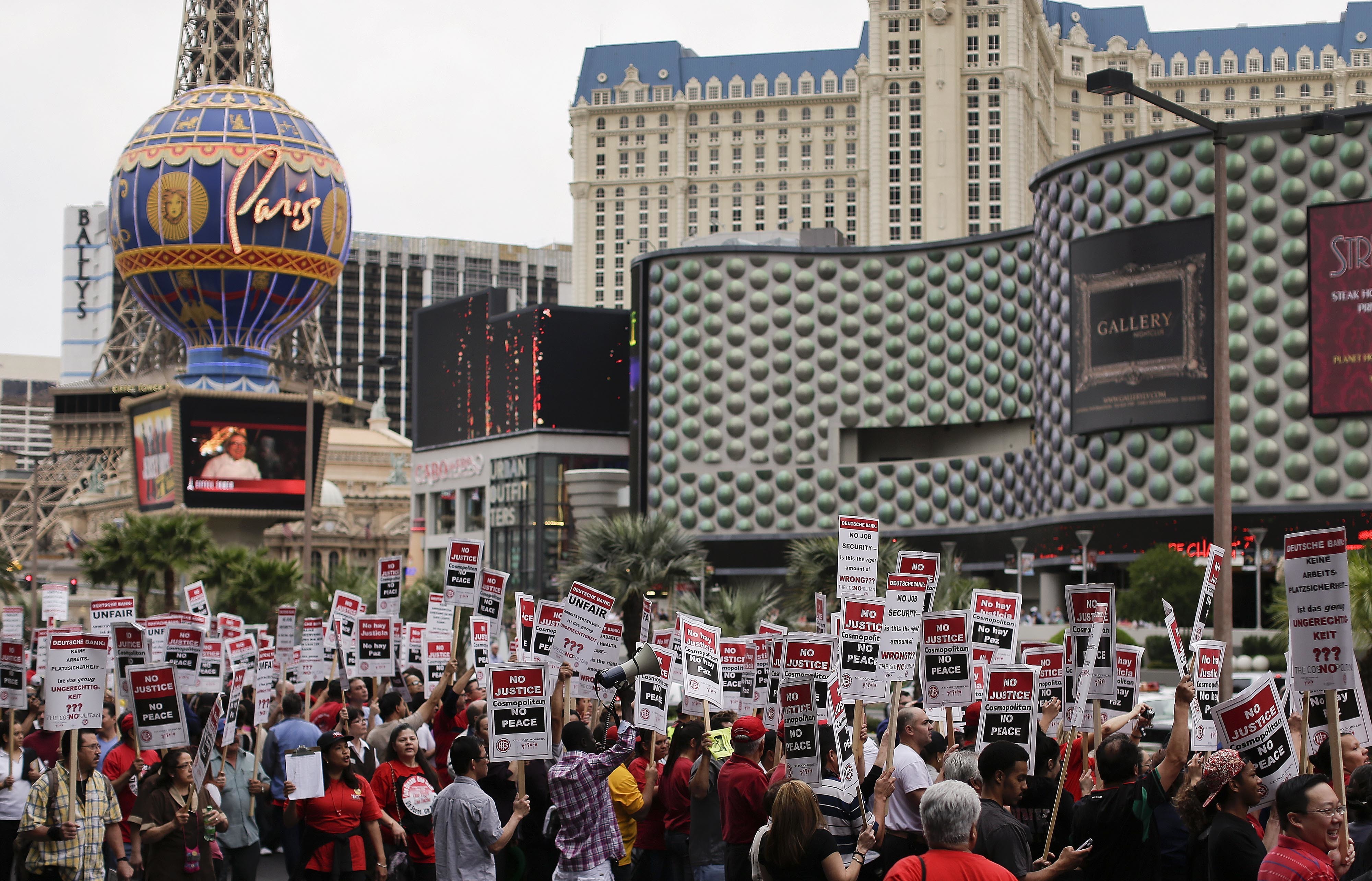 The Latest: Vegas casino worker contracts close to expiring