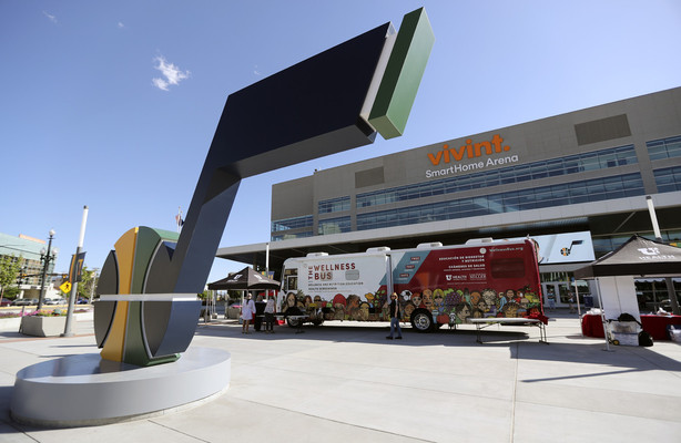 The Wellness Bus launches outside of the Vivint Smart Home Arena in Salt Lake City on Monday, June 4, 2018. (Photo: Kristin Murphy, KSL)