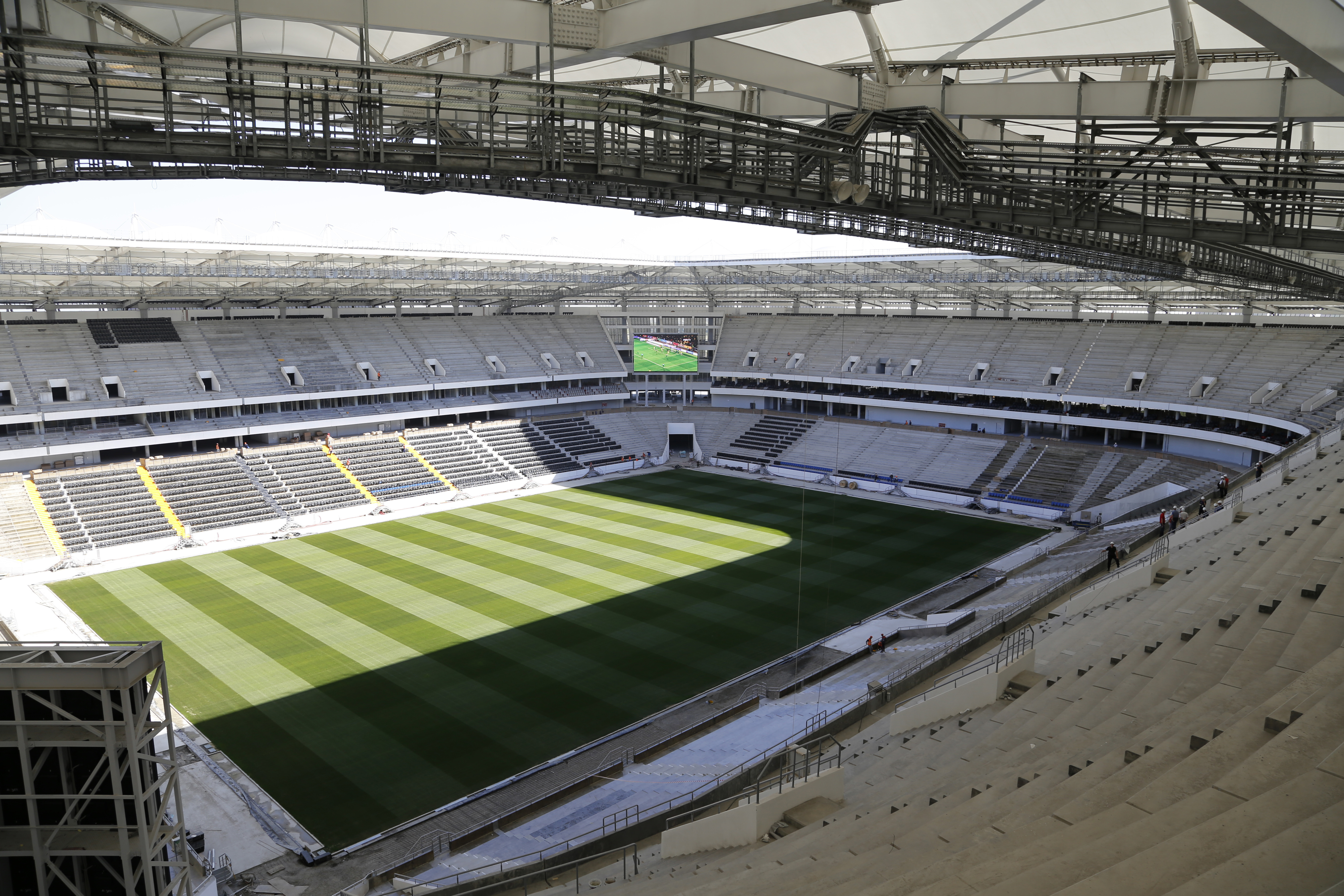 In this photo taken on Thursday, Sept. 21, 2017, the World Cup stadium in Rostov-on-Don, Russia. (AP Photo)