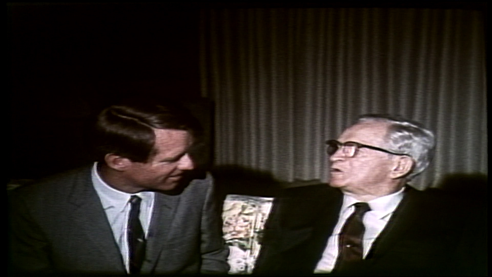 Robert F. Kennedy, left, speaks with LDS Church President David O. McKay, right, during Kennedy's visit in March 1968 (Photo: KSL TV Archives)