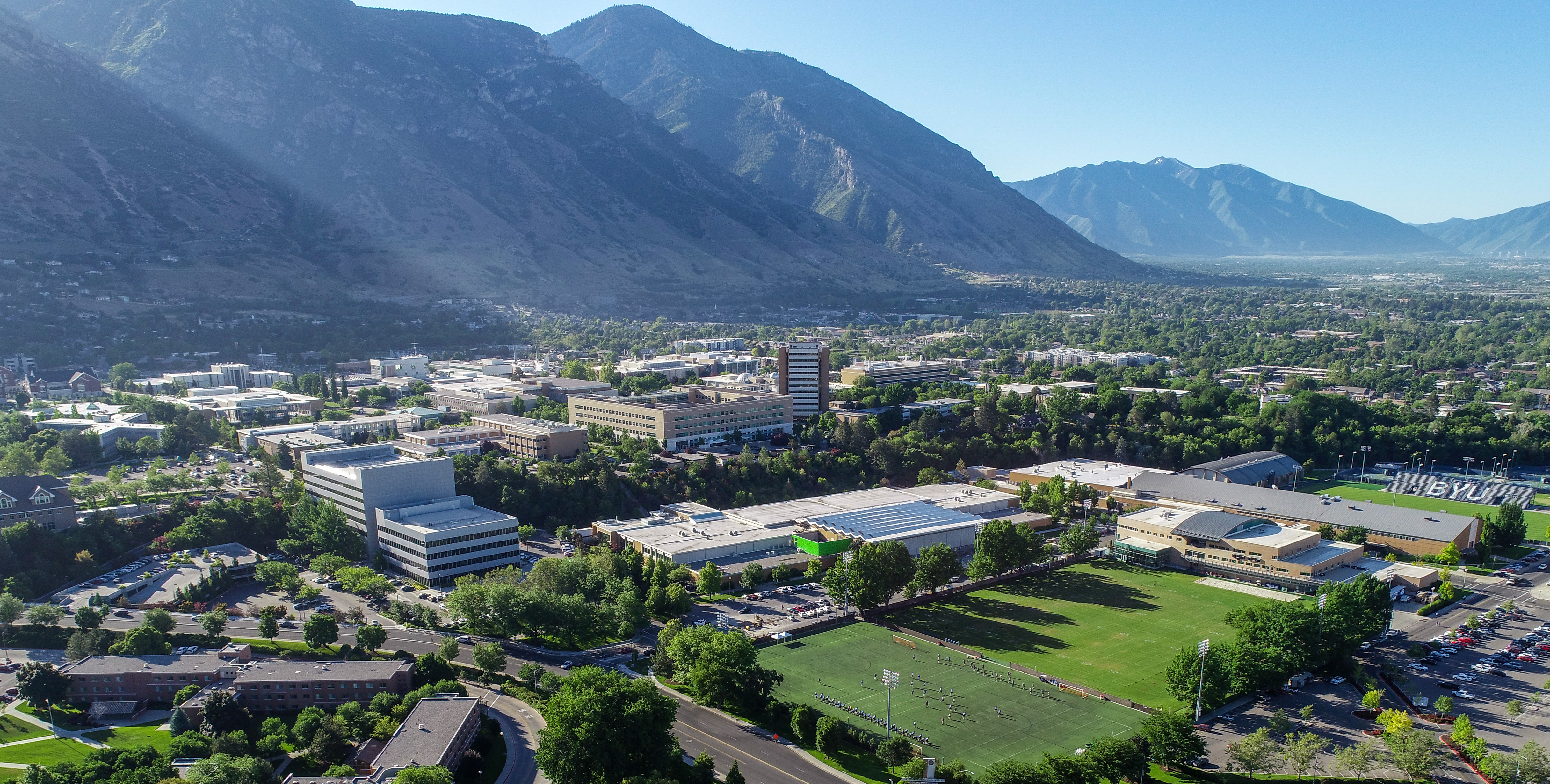 The Brigham Young University campus in Provo, Utah is seen in this undated photo. All students, faculty and staff at the university are asked to report their COVID-19 vaccination status as soon as possible, university officials announced on Monday.
