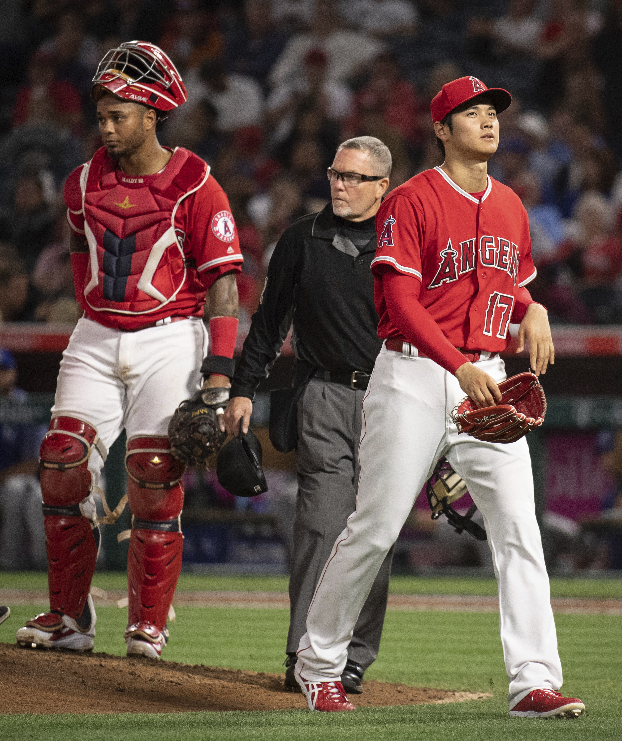 Ohtani exits early again with blister on pitching hand