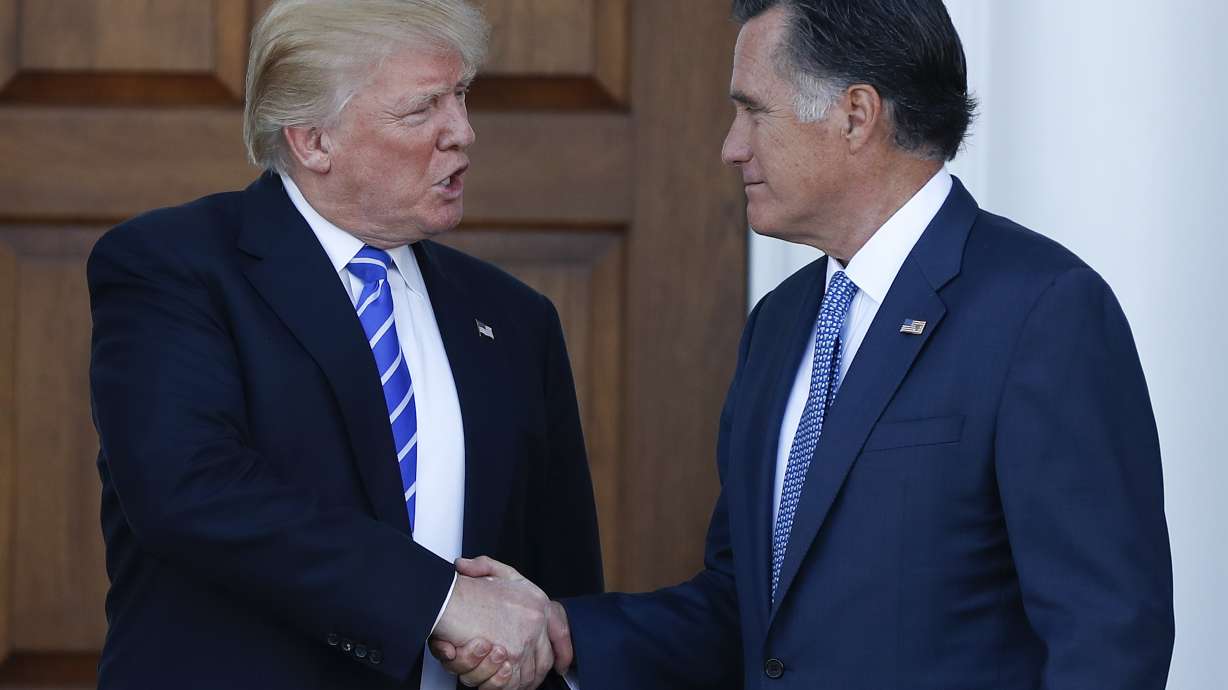Now a candidate, Romney appears to embrace Trump presidency