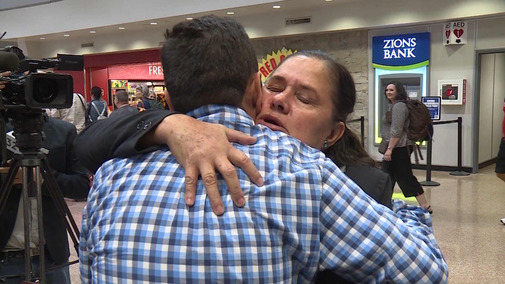 Libertad Edith Salgado-Figueroa, the mother of Elizabeth Salgado, hugs a family member upon her arrival in Utah at the Salt Lake City International Airport on Tuesday, June 12, 2018. This is the family's first time back in Utah since discovering Elizabeth's remains had been found in Hobble Creek Canyon. (Photo: KSL TV)