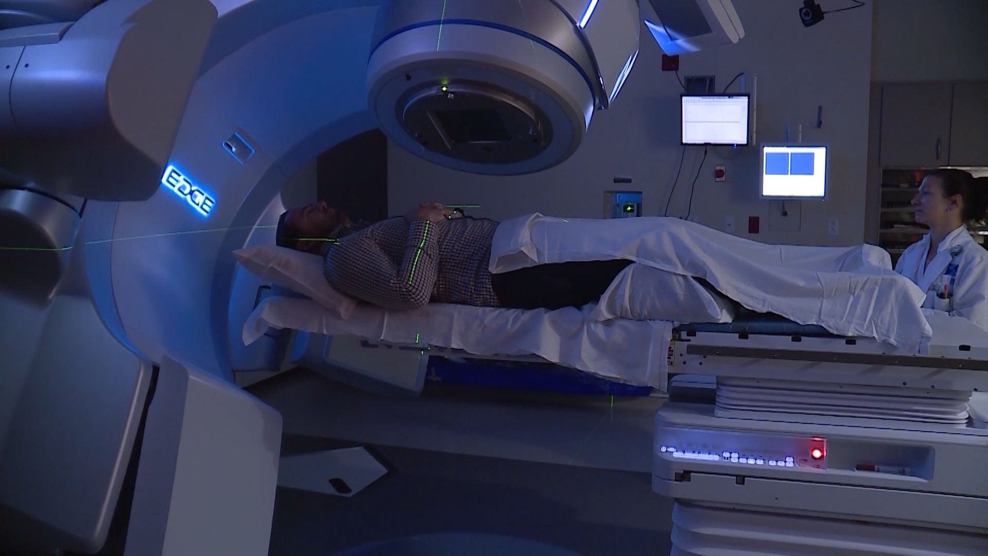 A machine called a linear accelerator at the Huntsman Cancer Institute saved Philip Stone's life and eradicated his cancer with stereotactic body radiotherapy treatment four and a half years ago. (Photo: KSL TV)