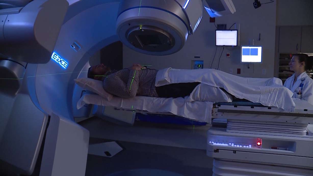 A machine called a linear accelerator at the Huntsman Cancer Institute saved Philip Stone's life and eradicated his cancer with stereotactic body radiotherapy treatment four and a half years ago. (Photo: KSL TV)