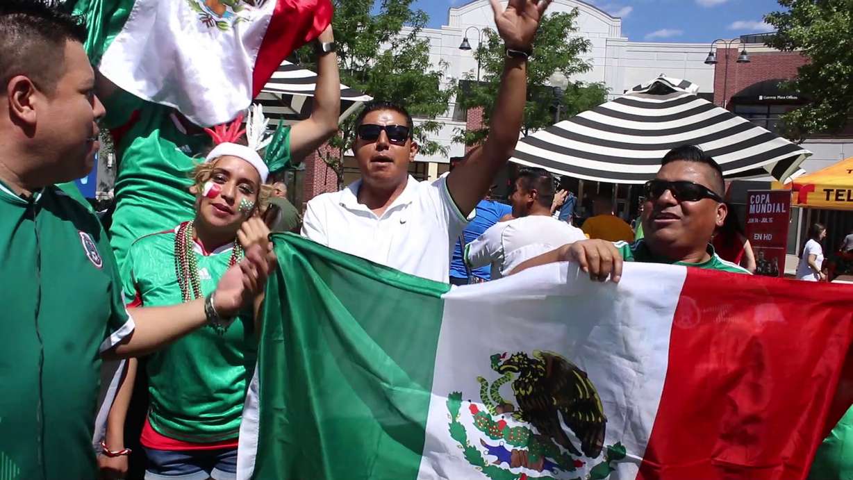 Mexico fans celebrate after "El Tri" defeated Germany 1-0 in the 2018 World Cup group stage match on Sunday, June 17, 2018. (Photo: Yvette Cruz, KSL.com)