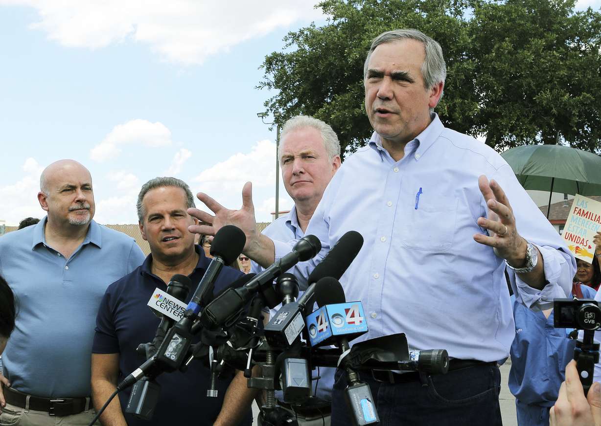 U.S. Sen. Jeff Merkley, from Oregon, speaks to the media. Photo: Joel Martinez, The Monitor via AP