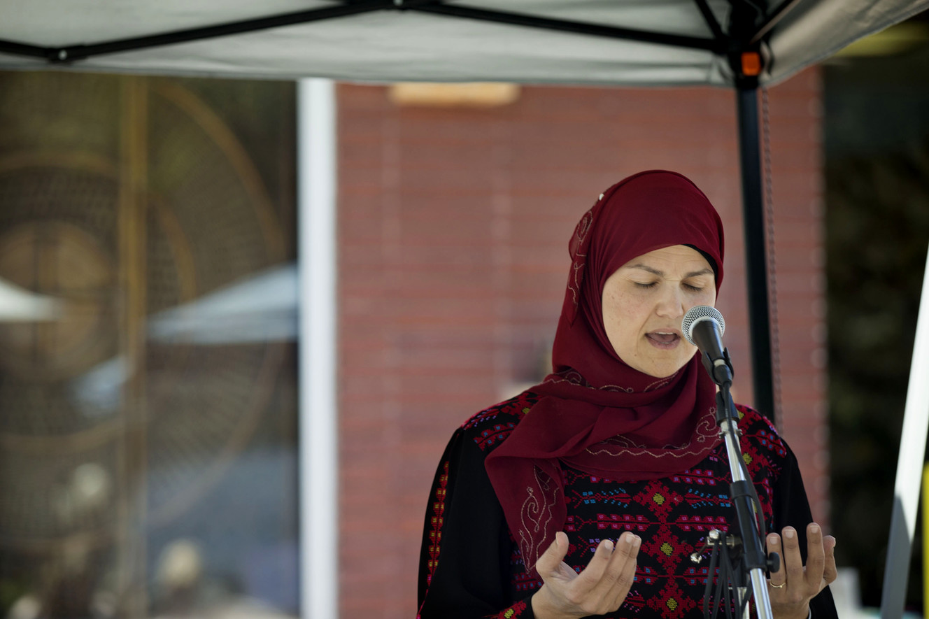 Maysa Kergaye prays on World Refugee Day at MOSAIC Inter-Faith Ministries in Millcreek on Wednesday, June 20, 2018. (Photo: Laura Seitz, KSL)