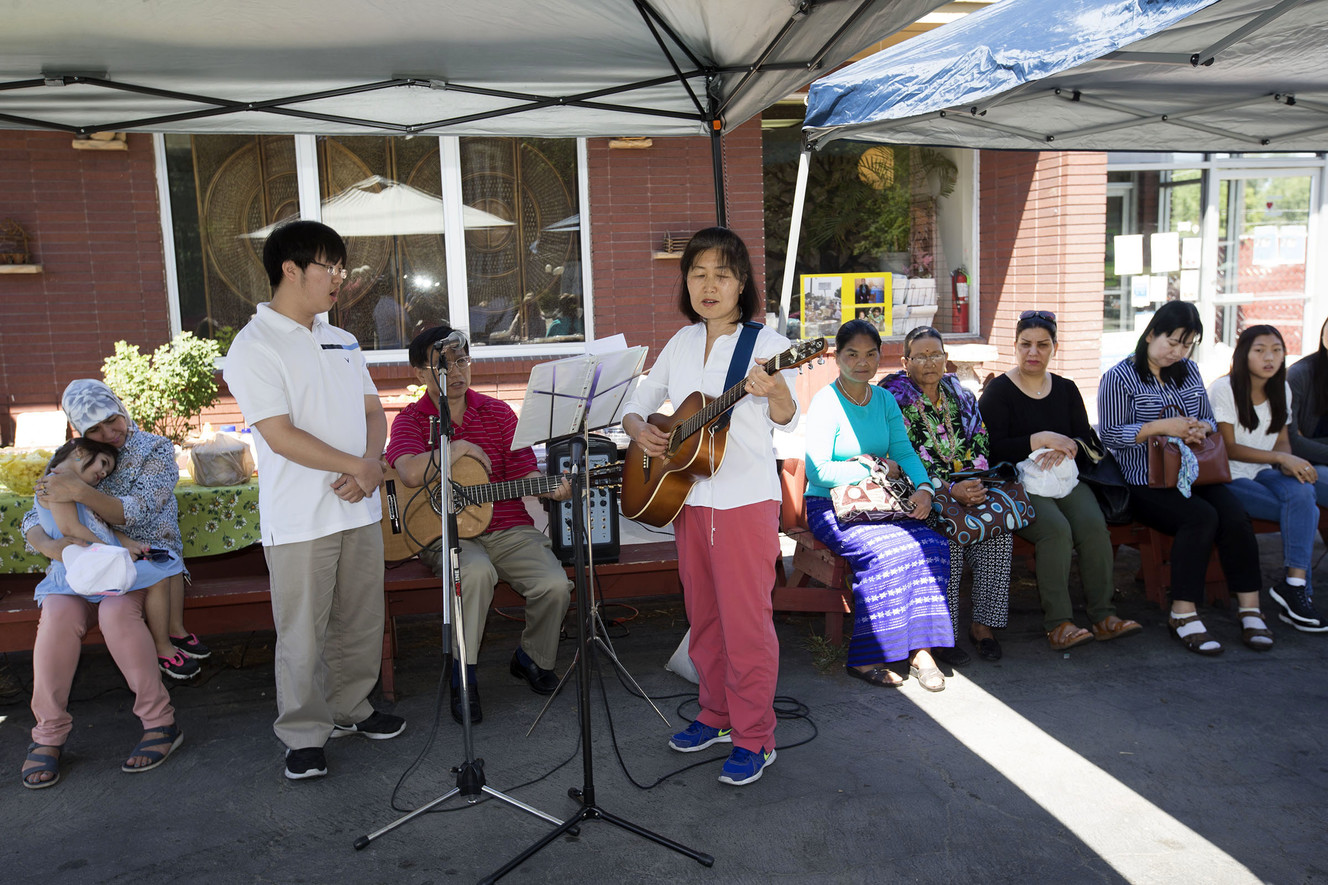 "Amazing Grace" is performed during a prayer service on World Refugee Day at MOSAIC Inter-Faith Ministries in Millcreek on Wednesday, June 20, 2018. (Photo: Laura Seitz, KSL)
