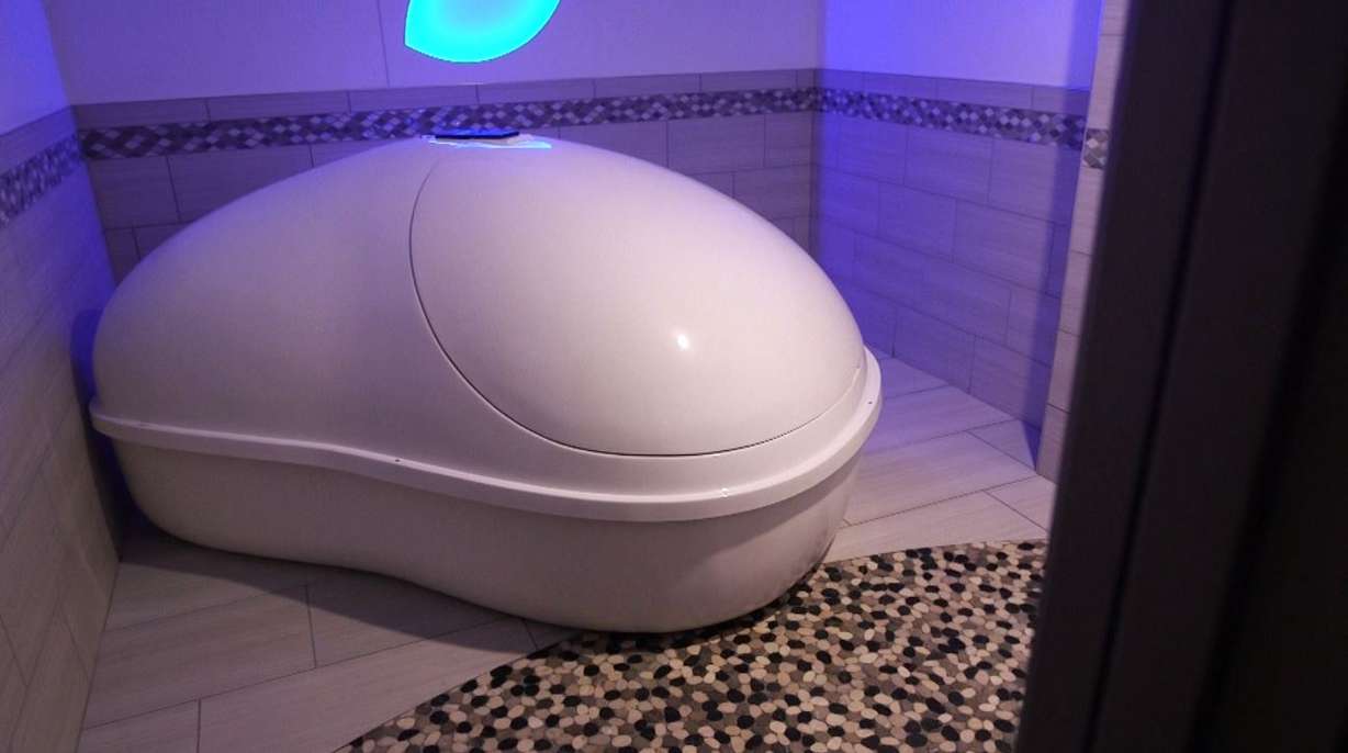 Intermountain Healthcare's Jason Conover said floating in a sensory deprivation tank has both mental and physical health benefits. (Photo: KSL TV)