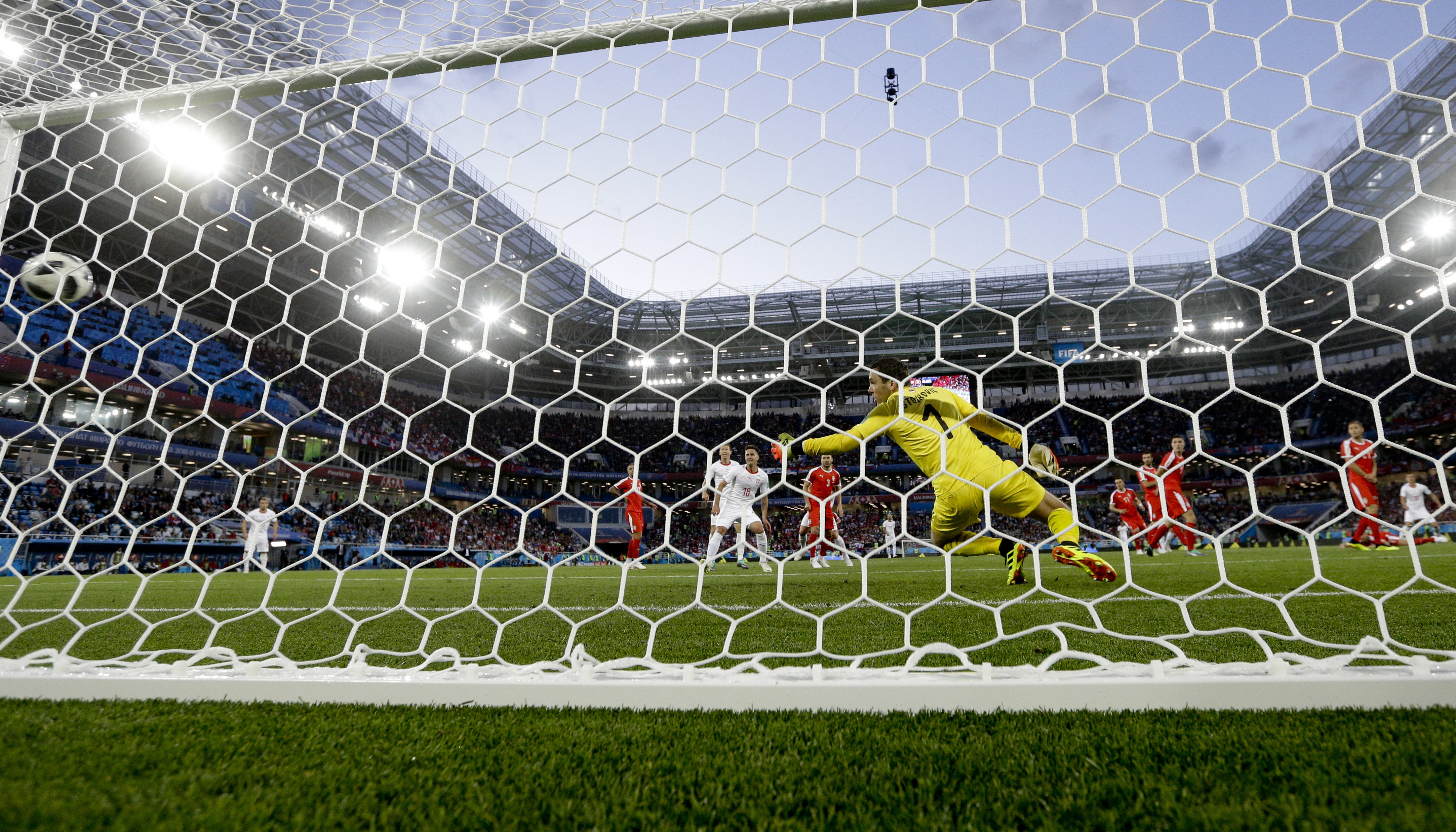 Xhaka and Shaqiri score for Swiss, make Albanian symbol