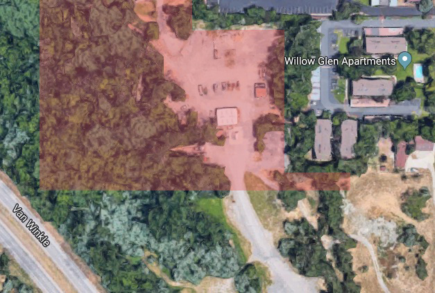 A map of Salt Lake County where the Salt Lake City facility and Willow Glen Apartments are located. The area highlighted in red is Salt Lake City Corporation land, according to the Salt Lake County assessor map. (Photo: Google Maps)