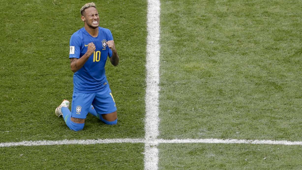 Hurting Neymar gets emotional at the World Cup