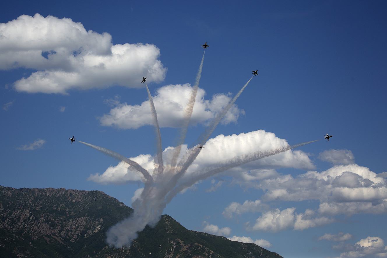 The Thunderbirds perform during the Warriors Over the Wasatch Air and Space Show at Hill Air Force Base on Saturday, June 23, 2018. (Photo: James Wooldridge, KSL)