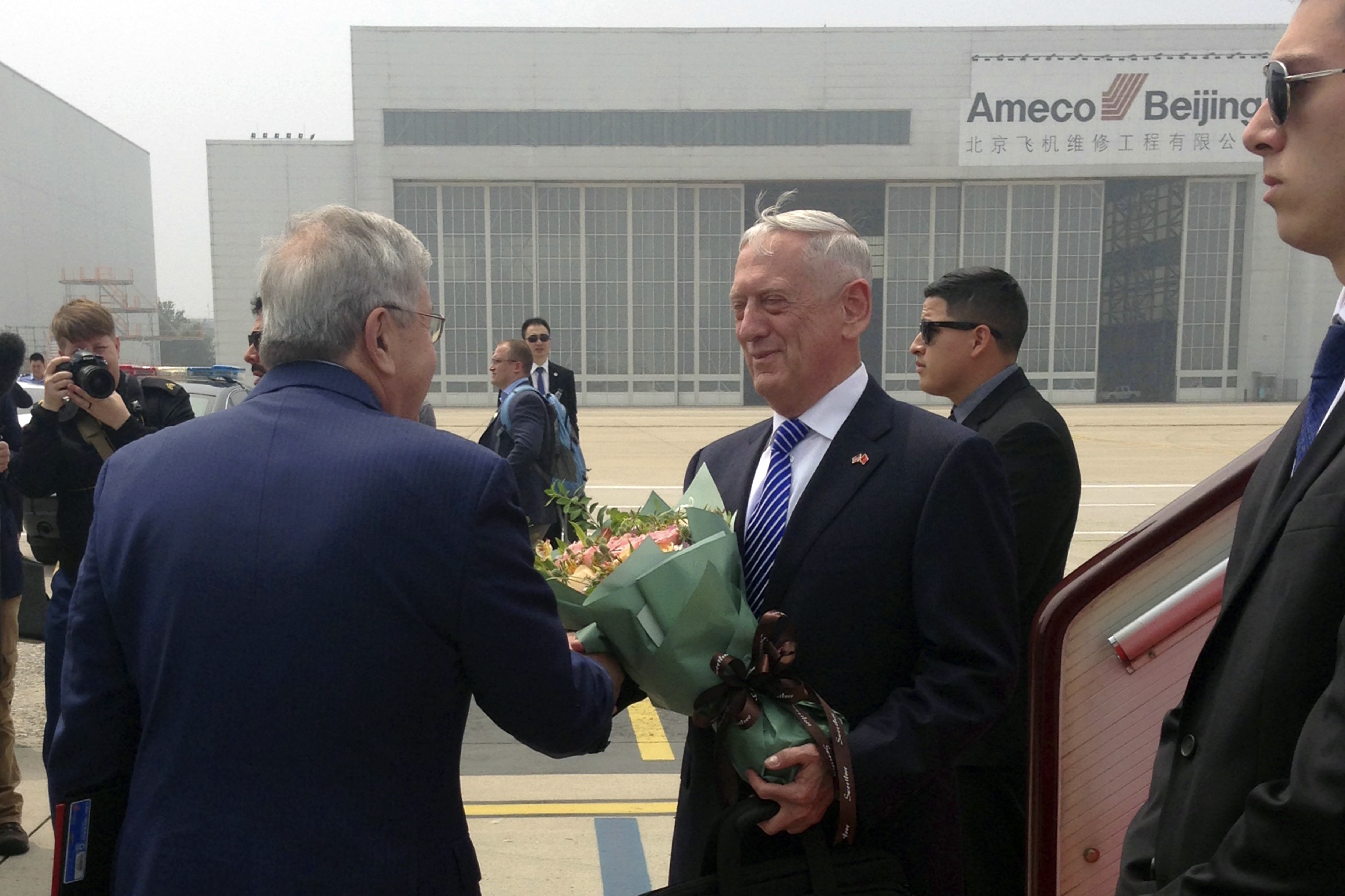 Mattis arrives in China; NKorea to be key topic of meetings