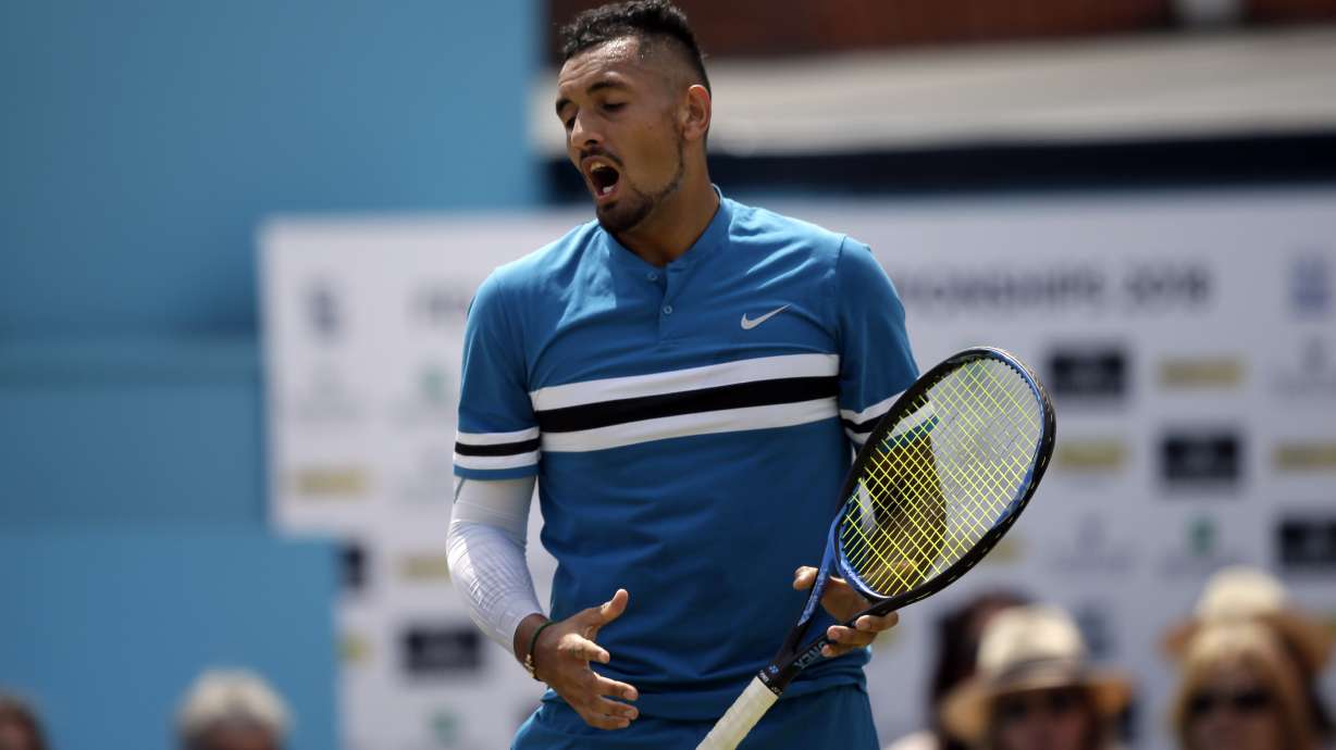 Kyrgios fined for inappropriate behavior at Queen's Club