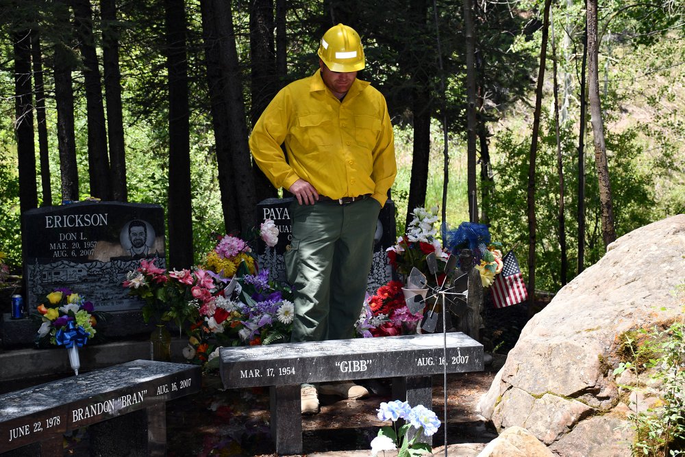 Son of Crandall Mine collapse victim works to protect headstones from Trail Mountain Fire
