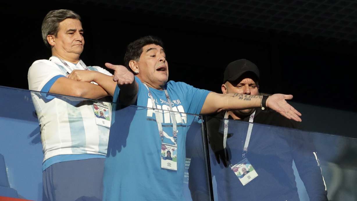 Maradona says he's well after being treated at World Cup