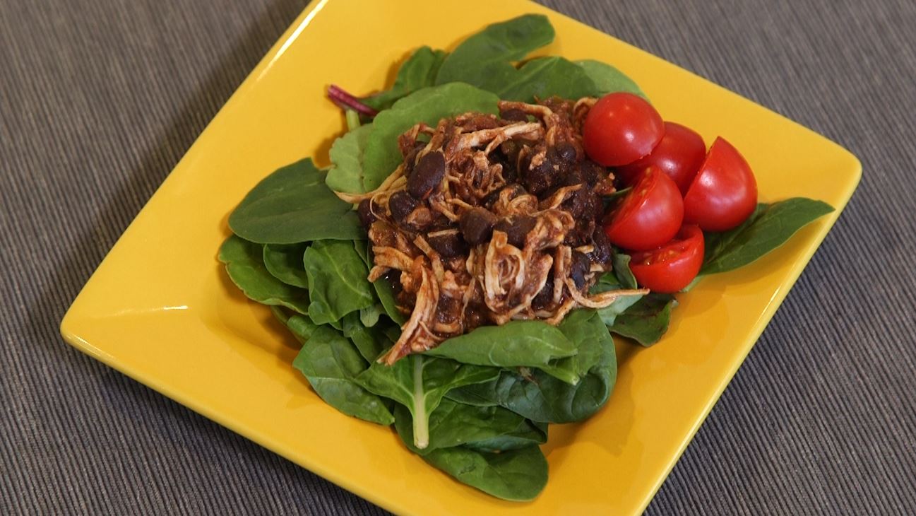 Crockpot Salsa Chicken on Salad (Photo: KSL TV)