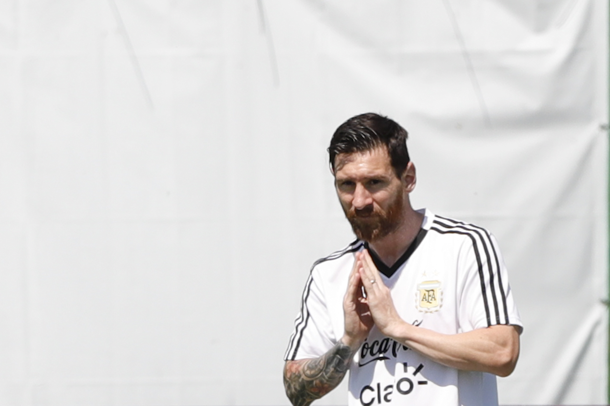 Messi vs. France with Maradona watching; Ronaldo vs. Uruguay