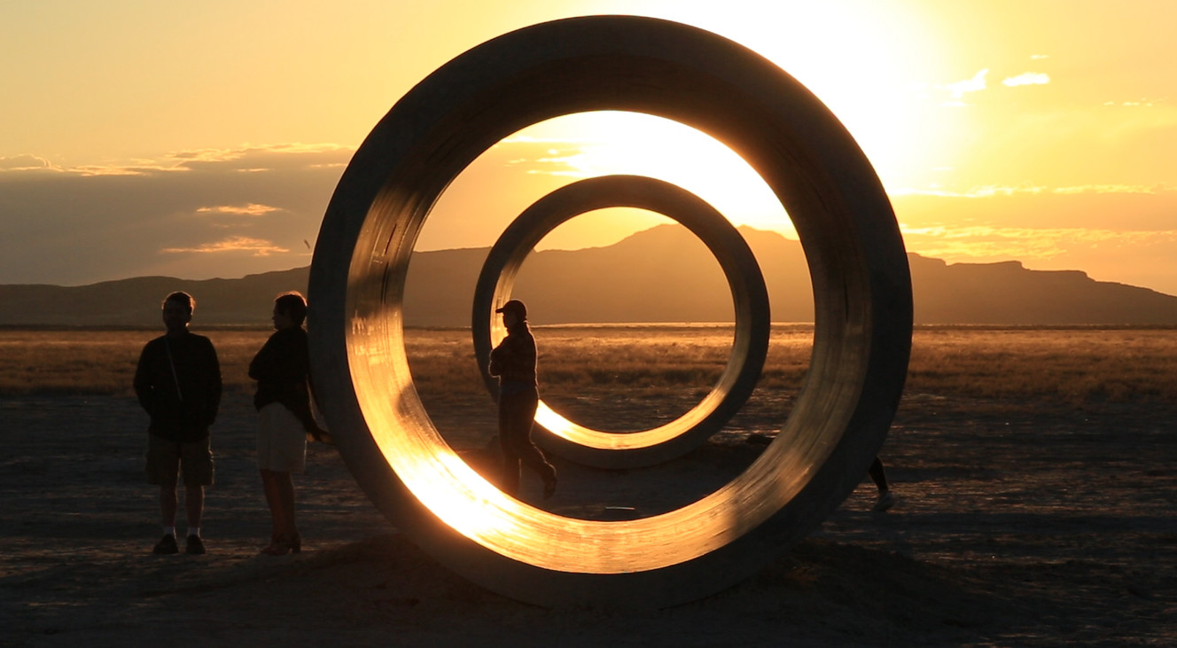 The Sun Tunnels are an iconic work of modern art created in the 1970s by sculptor Nancy Holt, who died in 2014. The world-renowned work of art was designed to be especially dazzling on the summer and winter solstices. On Thursday, June 21, 2018, the sun rises on the horizon at the northernmost point of the solar cycle. At sunrise and sunset on that day, the sun touches the horizon at a point perfectly centered on an imaginary line drawn through two of the tunnels. (Photo: Ken Fall, KSL)