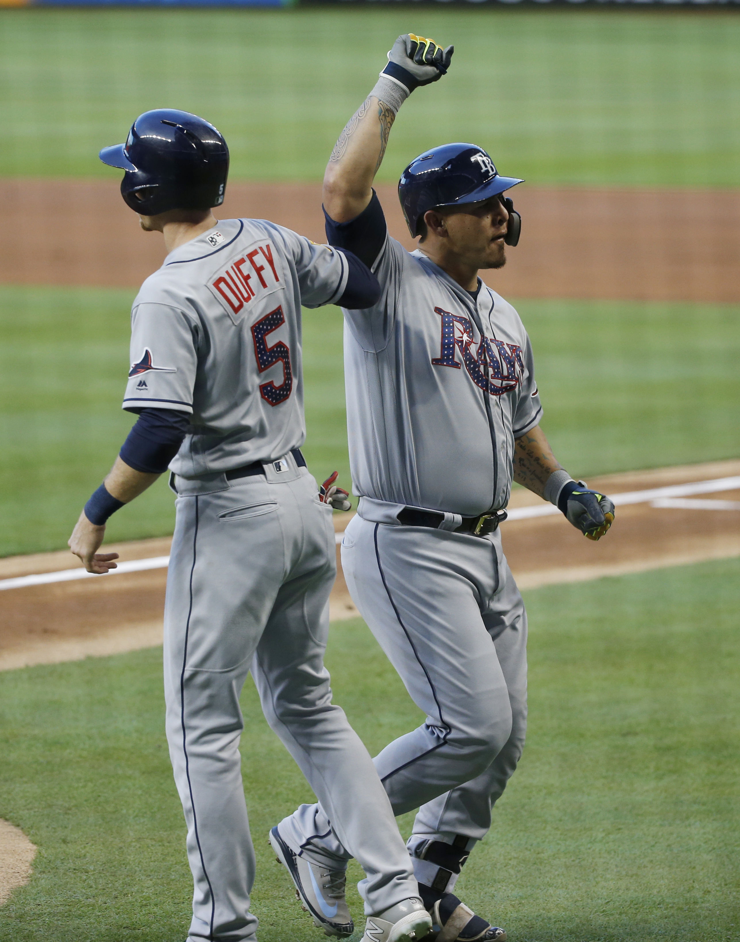 Bauers breaks tie as Rays beat Marlins 9-6 in 16 innings