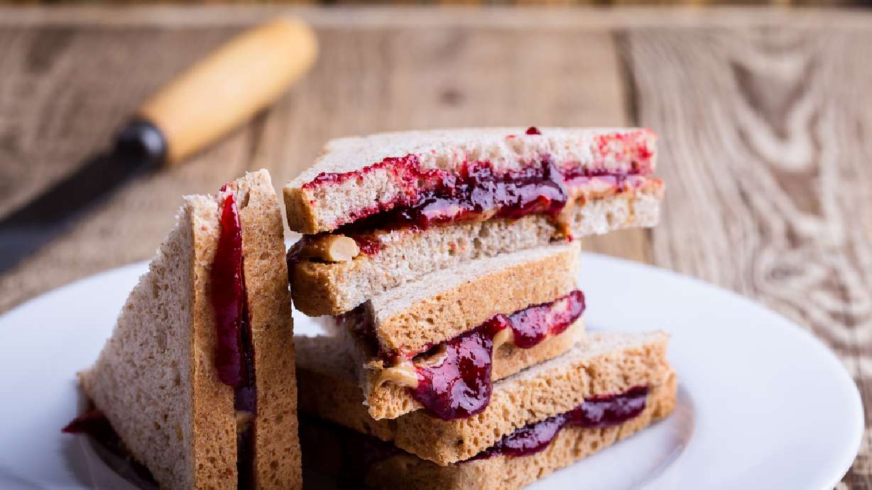 peanut butter and jelly, sandwich
