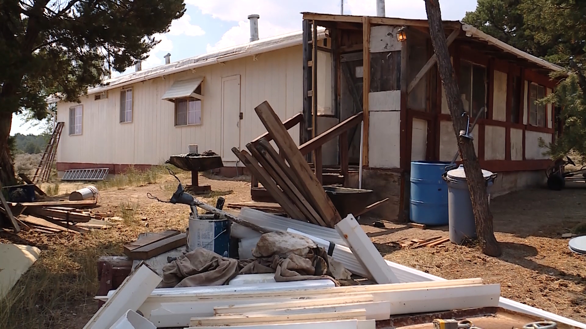 The home of Charlie and Gigi Nay in Duchesne County is pictured in on Saturday, July 7, 2018. The couple, along with others in the area, were allowed to return home after evacuations due to the Dollar Ridge Fire were lifted. (Photo: Mike DeBernardo, KSL TV)