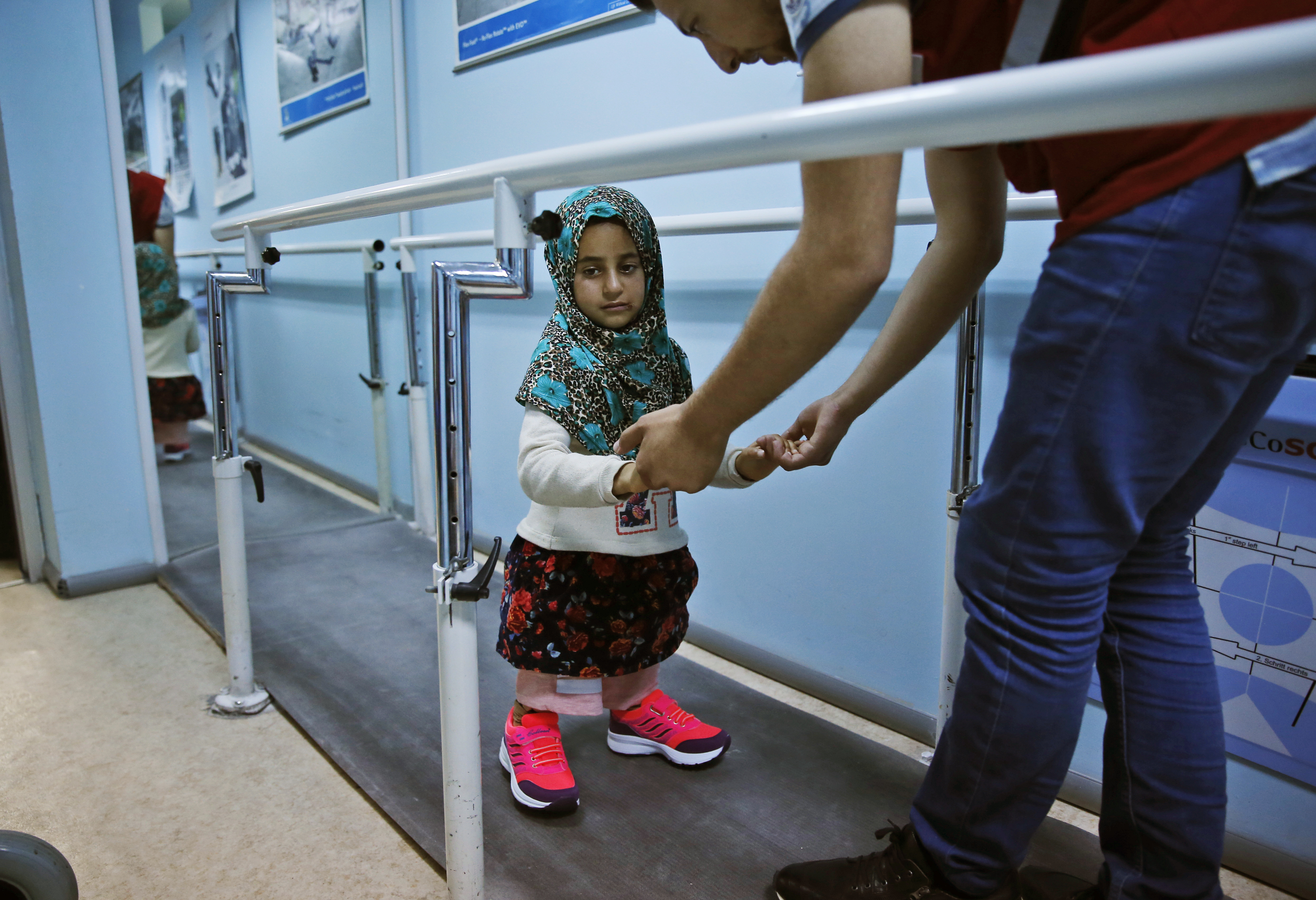 Syrian girl born without legs gets new prosthetics in Turkey