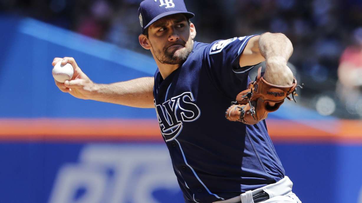 Eovaldi flirts with perfection as Rays rout Mets 9-0