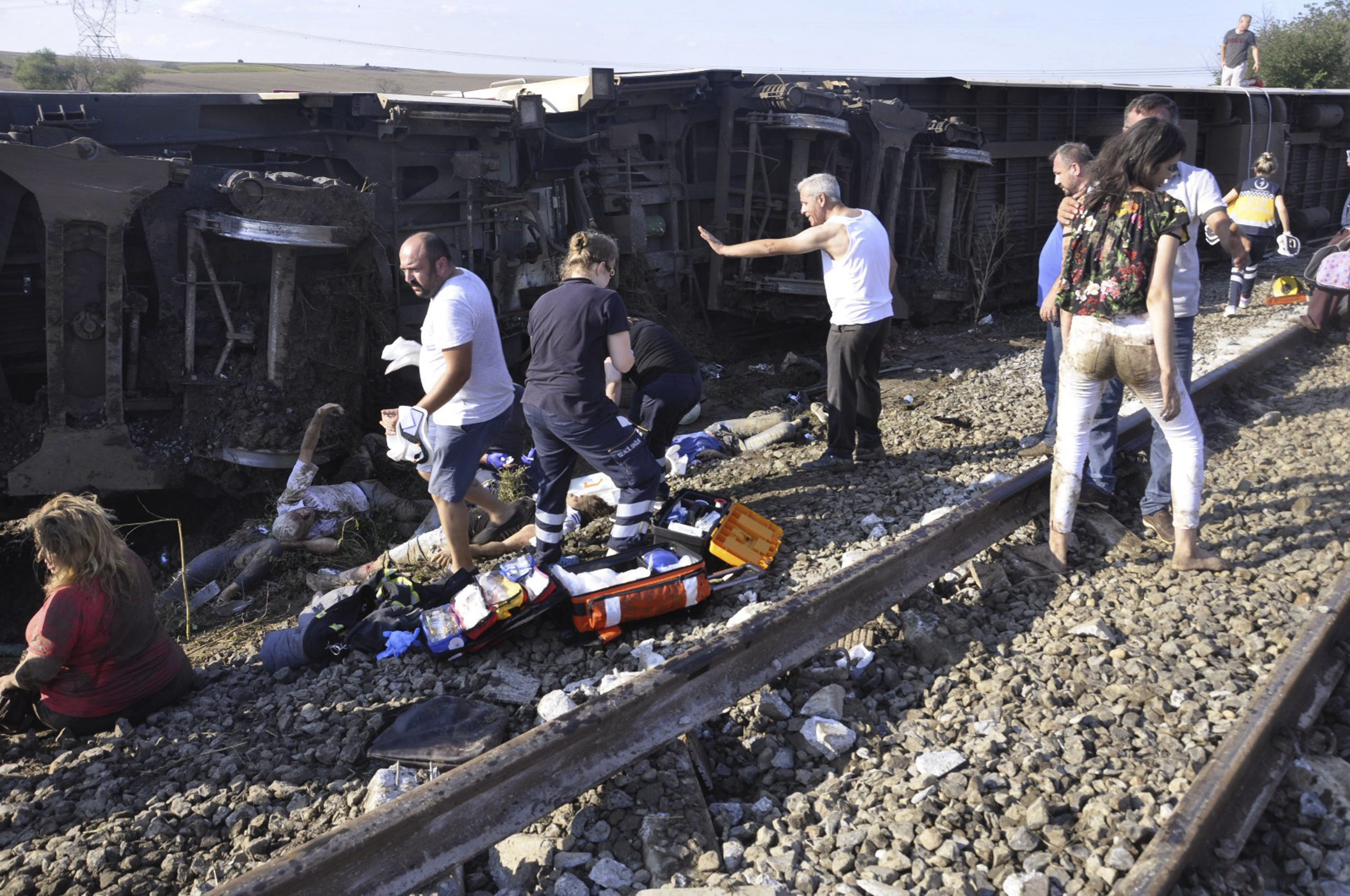 24 killed in train derailment after heavy rains in Turkey
