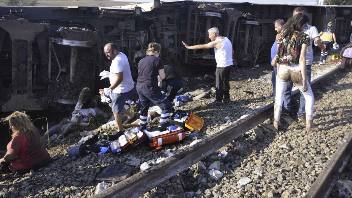 24 killed in train derailment after heavy rains in Turkey