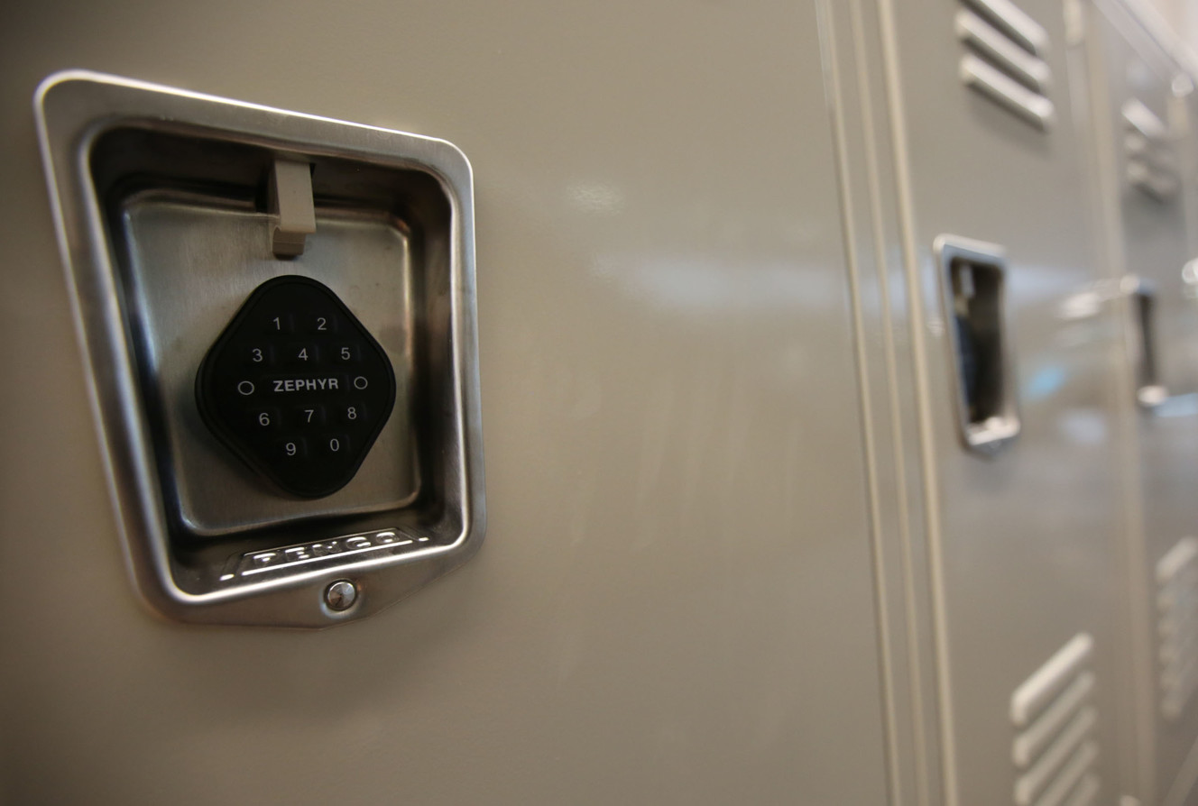 Lockers at the new Farmington High School, pictured on Thursday, July 12, 2018, have digital locks so students can use a different locker whenever they want. Students will not be assigned specific lockers. (Photo: Kristin Murphy, KSL)