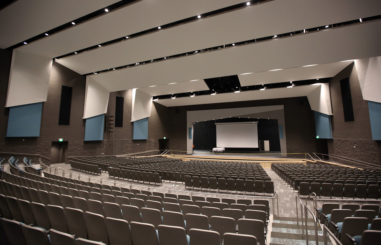 The auditorium in the new Farmington High School is pictured on Thursday, July 12, 2018. (Photo: Kristin Murphy, KSL)