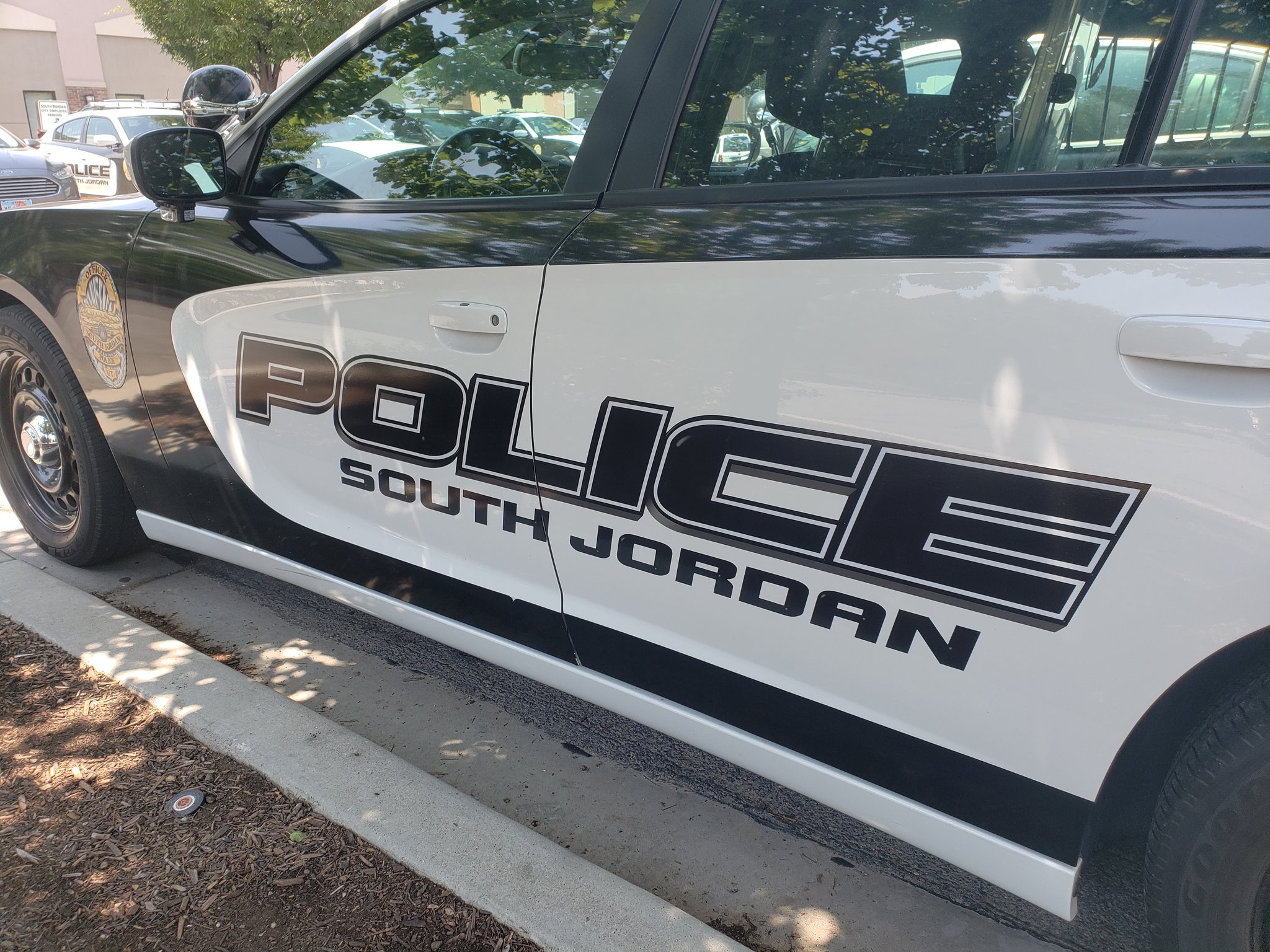 A South Jordan police car is shown in this undated file photo. South Jordan police responded to a house party shooting on Sunday, Aug. 15, 2021.