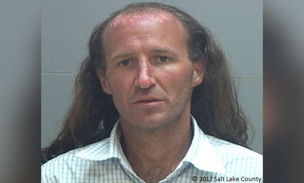 The latest known mugshot of Charles Brandon Peterson, 39, who Unified police say took a car with two children inside at a Midvale gas station on Sunday. (Photo: Salt Lake County Jail)