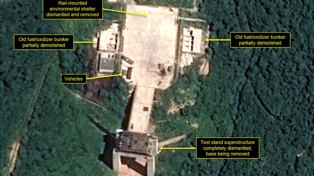 Trump pleased as NKorea seen dismantling launch site parts