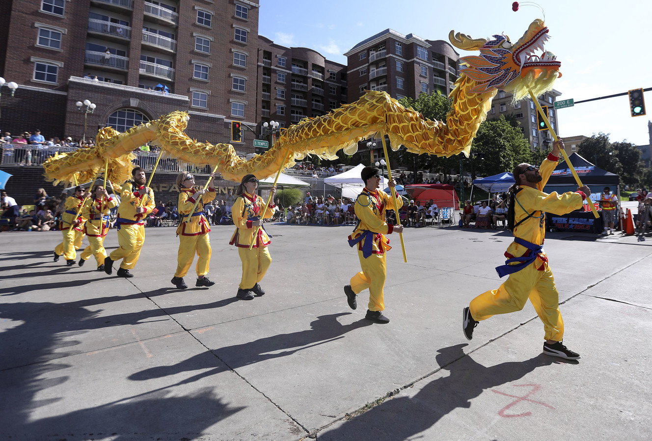 Sil Lum Kung Fu Kwoon lion head dancers perform in the Days of ’47 Parade in Salt Lake City on Tuesday, July 24, 2018. (Photo: Kristin Murphy, KSL)
