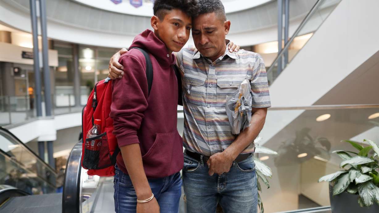 Guatemalan boy reunites with father after weeks in Kansas