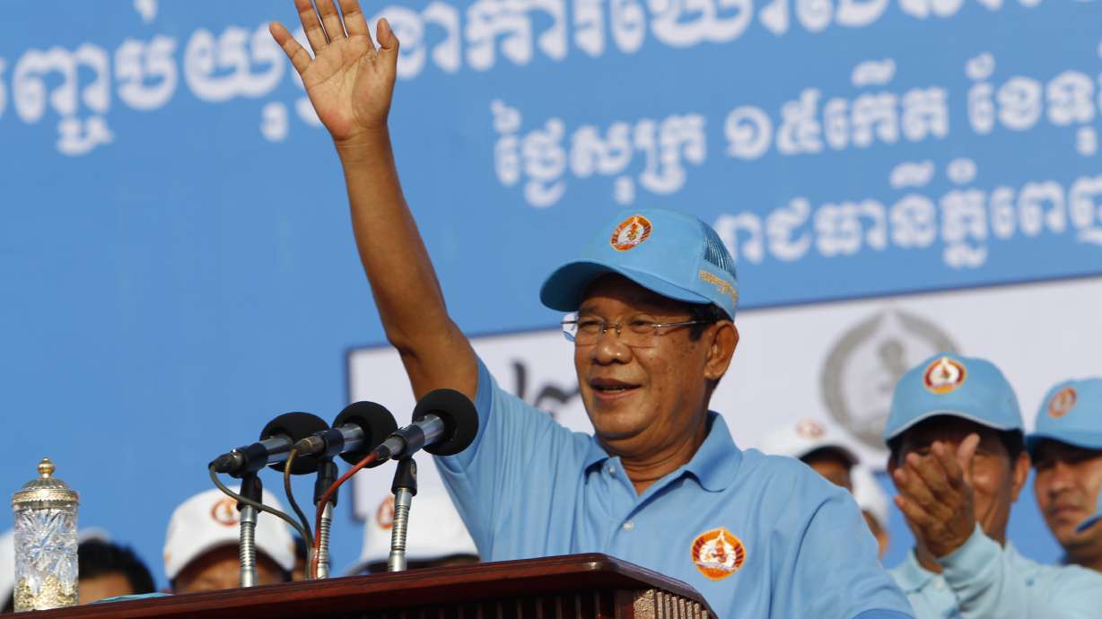 Cambodian leader wraps up campaigning blasting boycott calls