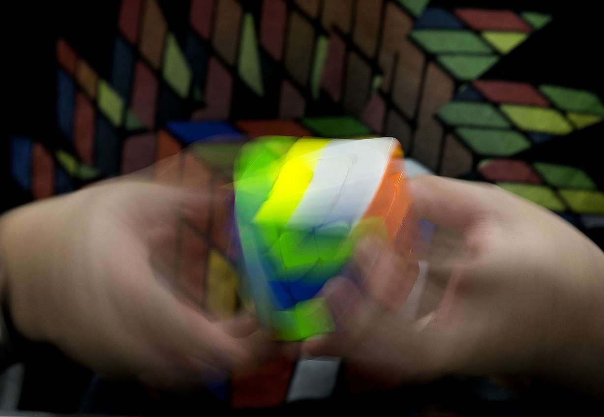 Will Faust, 15, of Portland, Oregon, practices at the CubingUSA Nationals 2018 at the Salt Palace Convention Center in Salt Lake City on Friday, July 27, 2018. (Photo: Laura Seitz, KSL)