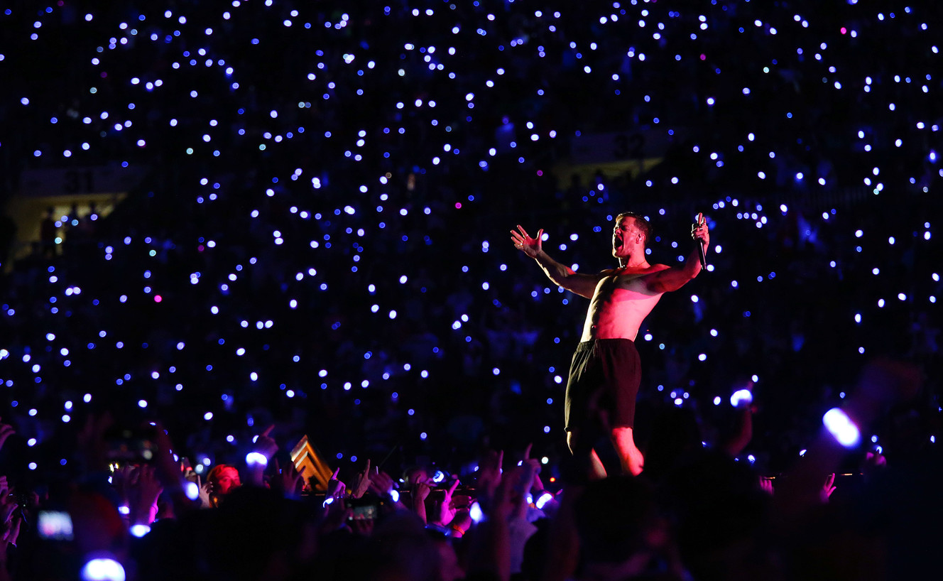 Imagine Dragons' Dan Reynolds performs during the LoveLoud music festival in Salt Lake City on Saturday, July 28, 2018. (Photo: Jeffrey D. Allred, KSL)