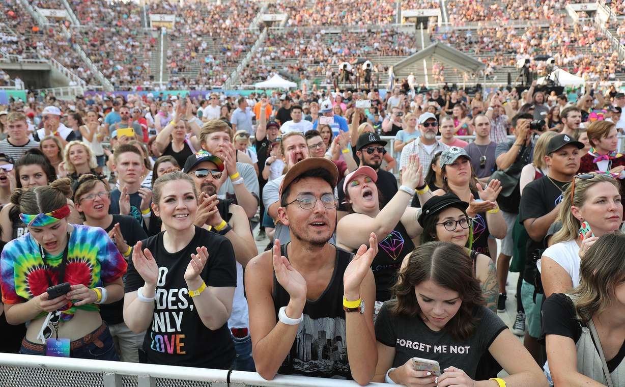 Attendees listen to music during the LoveLoud music festival in Salt Lake City on Saturday, July 28, 2018. (Photo: Jeffrey D. Allred, KSL)