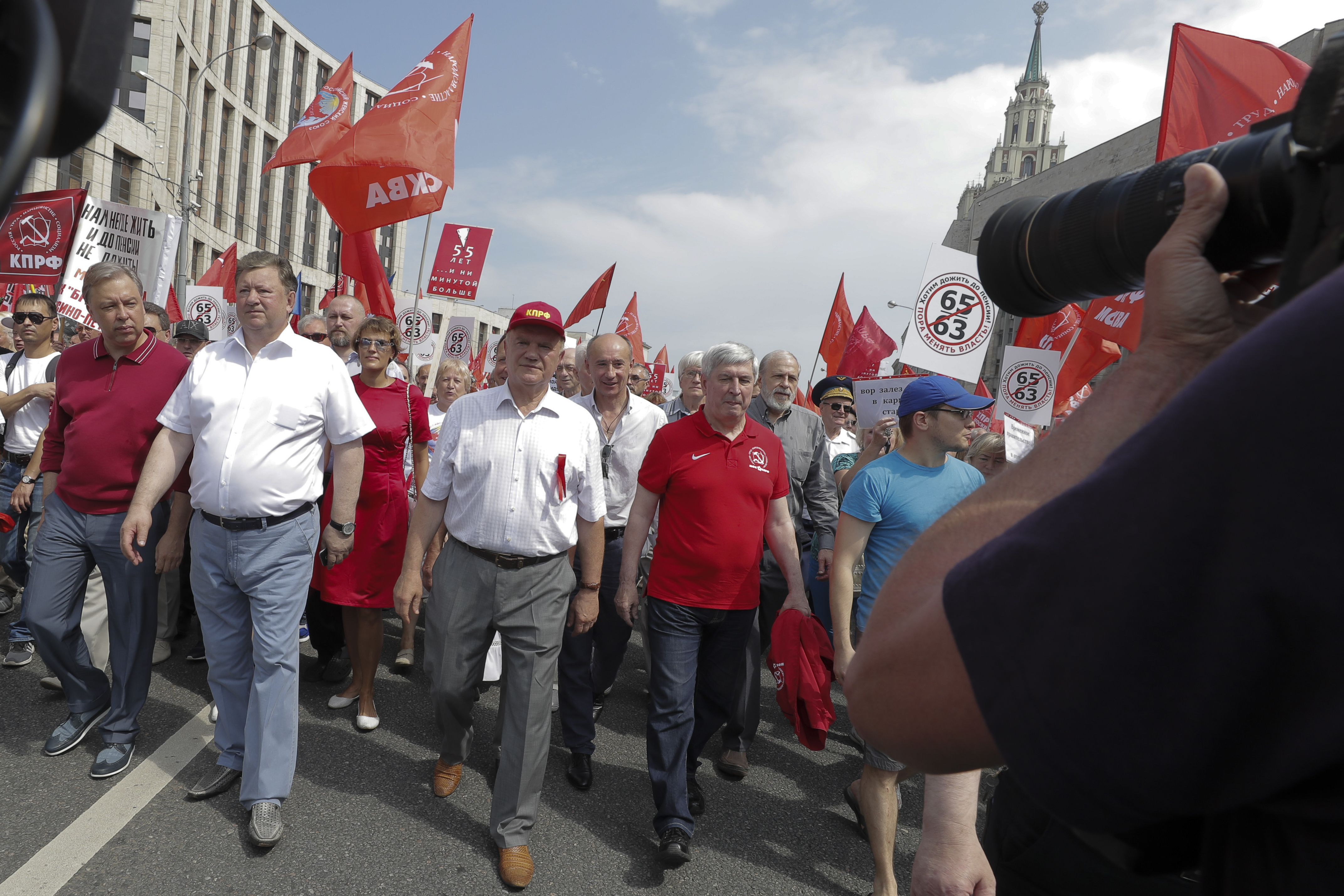 3 arrested after Russian opposition rally on pension age