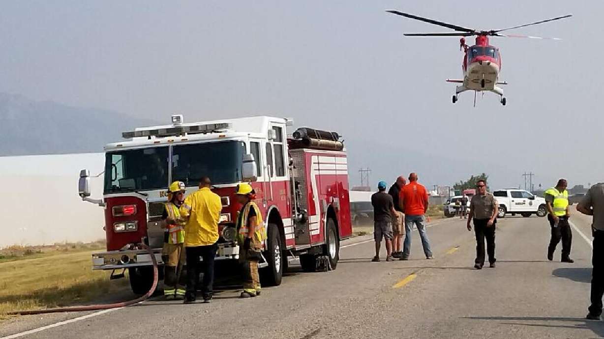 Man dies after crash with semitrailer in Weber County